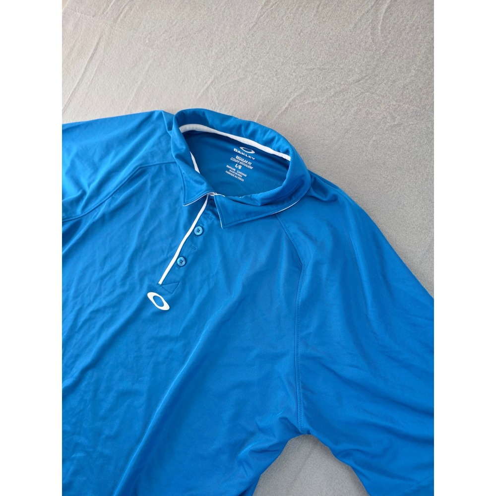 Oakley Mens Blue Regular Fit O Hydrolix Short Sleeve Golf Polo Shirt Size L
